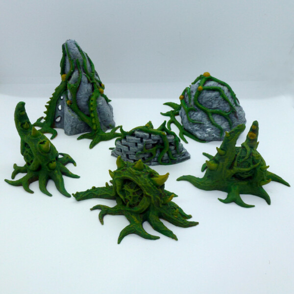 painted alien plants set